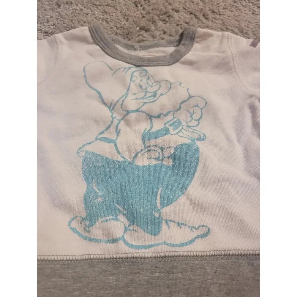 Disney Baby Sleepy Sweatshirt 3-6 Months White Gray Peek Walt Disney Quote - Picture 2 of 7
